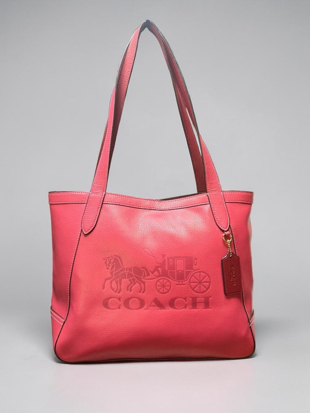 Coach C4063 Horse & Carriage Tote Raspberry Pink Pebble Leather – Like New